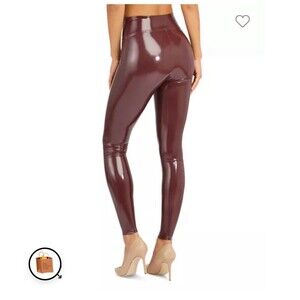 SPANX Faux Patent Leather‎ Ruby Red Size Small Compression Pants